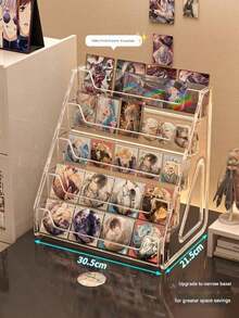 滑稽展示架，多层桌面亚克力小彩纸，环绕大麻籽的多层小米架 - 5格透明 - 查看 11