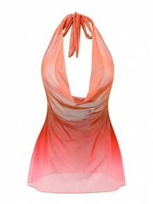 Bonvoyette Ombre Red Mesh Starfish Bikini Set - Red - View 6