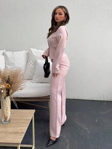 Jeta Ari Women's Elegant Long Sleeve Blazer And Pants Suit Set, Business/Commuter Style, Suitable For Summer, Independence Day, Graduation, Back To School - Pink - View 4
