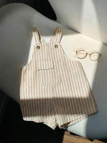 SHEIN 新生儿男女宝宝可爱条纹连体衣，适合春夏室内、室外、日常、运动、玩耍、派对、拍照、度假等各种场合。 - 彩色 - 查看 5