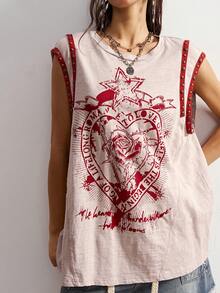 Bohemela 女士休闲纯色针织宽松T恤，春季服装，节日装扮，夏季上衣 - 卡其色 - 查看 7