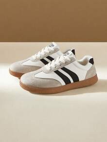 CUCCOO EASI 女士休闲字母图案多功能平底运动鞋 - 黑與白 - 查看 5