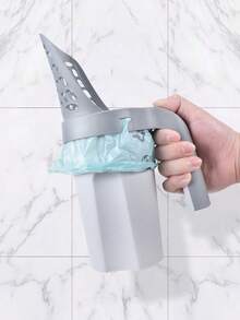 One Piece Cat Litter Scoop Plastic Portable With Garbage Bag Cat Litter Scoop With 4 Rolls Fragrant Garbage Bag - Grey - View 2