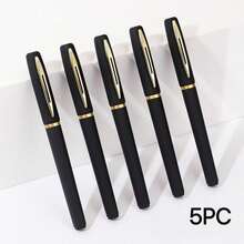 5/10/20支装时尚黑金中性笔套装，优雅的黑金配色，适合办公、学校和专业人士使用，返校必备文具 - 黑色 - 查看 13