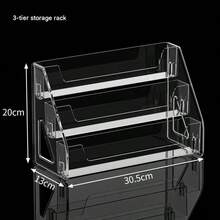 Slapstick Display, Tiered Tabletop Acrylic Small Colored Paper, Surrounding Hemp Seed Multi-Layer Millet Holder - three-grid transparency - View 2