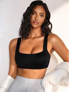 NudeFit 女士无钢圈无衬垫休闲舒适文胸 - 黑色 - 查看 1