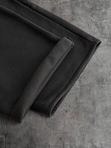 Manfinity NXTstreet Pantalones deportivos casuales de hombre con cintura con cordón y diseño de parches y rayas - Gris - Ver 5