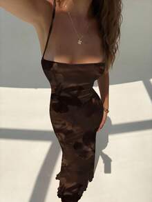 Aloruh Đầm maxi cổ buộc dây màu nâu, phong cách tối giản, thanh lịch, lãng mạn, retro, thích hợp cho kỳ nghỉ, tiệc tùng, sinh nhật, đi biển, thoải mái cho nữ, thích hợp cho mùa xuân/hè. - trắng - Xem 7