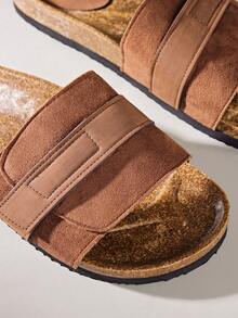 Solecia Women's Simple Double Strap Open Toe Beach Sandals, Brown, Suitable For Weekend Outings - Brown - View 5