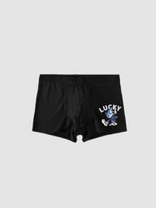 4pcs Boys' Cartoon Graphic Soft & Comfortable Boxer Briefs, Suitable For 8-12 Years Old, All Season - Black - View 4