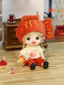 POKOJA LAND 1个鲷鱼烧红棕色娃娃，关节可动，动漫人物收藏玩具，可爱可摆造型角色，适合展示和送礼（非毛绒填充） - 彩色 - 查看 13