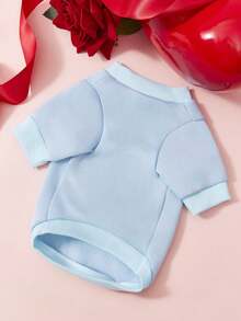 PETSIN 1 Pc Cute Little Bear Holding Love Letter Valentine's Day Printed Pet Sky Blue Sports Style Thick Warm Spring And Autumn Pet Clothes - sky blue - View 10