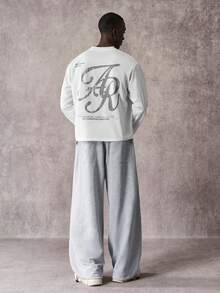 STYNVO 男士休闲字母印花长袖T恤，春秋季 - 白色 - 查看 3