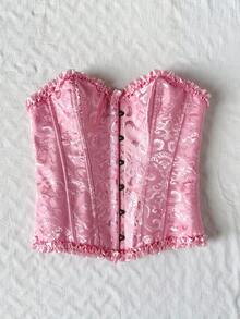 Soleia 女士休闲度假、海滩婚礼宾客、毕业典礼、早午餐、圣帕特里克节、春假、复活节、音乐节优雅波西米亚热带风情扎染纹理粉色衬衫，春夏款 - 淺粉色 - 查看 4