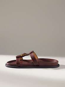 Solecia Sandalias casuales de mujer con diseño de hebilla - Óxido marrón - Ver 6