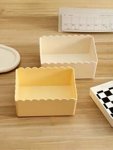 Joivida 1Pc Lace Cream-Style Storage Box – Multi-Use Organizer For Cosmetics Jewelry & Home - Multicolor - View 6