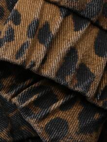 DAZY 男童豹纹拉链休闲牛仔外套 - 棕色 - 查看 9