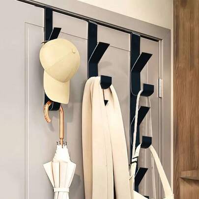 Wieszak na drzwi, organizer oszczędzający miejsce bez wiertarki na ubrania, czapki i torby w sypialni w akademiku
