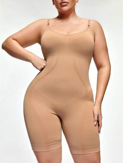 SHAPORA 大码女士塑身连体衣，紧身收腰收腹无缝连体衣，日常穿着舒适