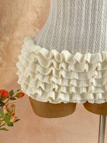 Soleia Women's White Halter Mini Cake Dress, Vacation - White - View 5