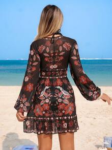 Swim Lushoire 女士印花度假雪纺连衣裙 - 彩色 - 查看 2