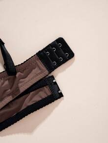 DesireSculpt Áo ngực có gọng điều chỉnh được, dây đeo, kiểu dáng đơn giản, phối màu tương phản dành cho nữ. - màu nâu - Xem 6