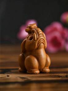 Madebyblanc Hand-Carved Chinese Cypress Wood Elephant Figurine, Auspicious "Elephant Facing Heaven" Sculpture For Wealth And Good Luck, Solid Wood Decorative Car Ornament Or Desk Decor, Exquisite Craftsmanship With Natural Wood Grain, Wooden Elephant Figurine Hand Carved Solid Wood Desktop Ornament Home Office Decor Natural Grain Collectible(The Color Of The Wood Products In Each Batch Is Different, Please Refer To The Actual Object) - Multicolor - View 10