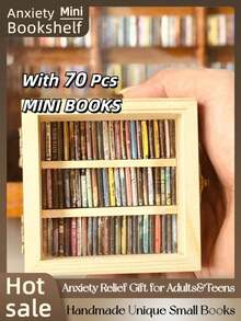 Bộ sách giảm lo âu (1/2 món, gồm 70/100 cuốn sách nhỏ, có thể dùng làm vật trang trí kệ sách - những cuốn sách nhỏ thủ công độc đáo), món quà lý tưởng cho người lớn và thanh thiếu niên giúp giảm căng thẳng. Nhiều hình minh họa nhỏ có thể dùng để làm đồ thủ công bằng giấy và trang trí nhà cửa - sách mini trang trí hộp diêm, ngăn kéo mini, món quà tuyệt vời nhất cho gia đình. - Nhiều màu - Xem 1