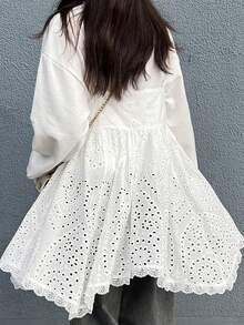 FRIFUL Women's Layered Camisole Top With Embroidered Lace Hem, Loose Casual Sweet Design, White - White - View 1