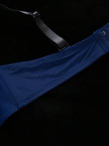 DesireSculpt Women's Fashion Rhinestone Strap Underwire Push-Up Bra - Blue - View 8