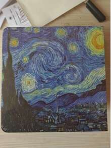 1pc/4pcs Van Gogh Sketch Book, 200 Pages, Blank Paper, Travel Sketchbook, Portable, Hand Drawing, DIY Painting Book, Art Painting, Painting Art Supplies - 14cmx14cm - View 16