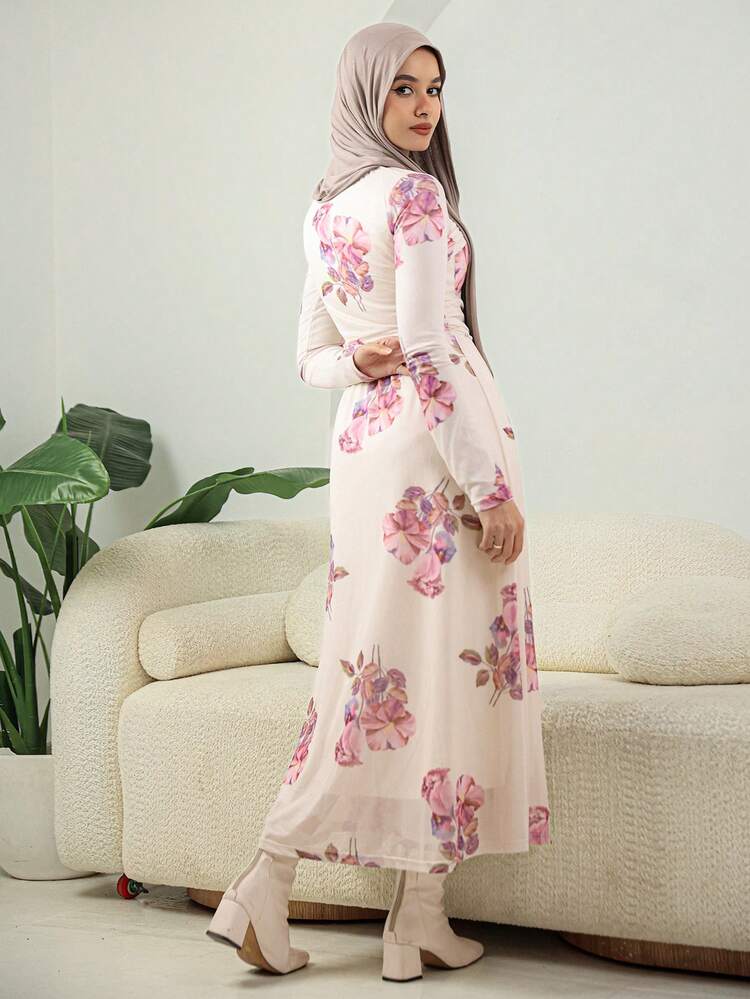 Women's Ditsy Floral Long Sleeve Midi Dress, Spring/Summer Easter