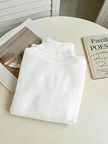 Franclia 时尚百搭高领加厚无缝修身长袖针织衫，秋冬季百搭之选