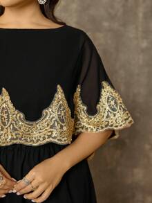 EMERY ROSE Un vestido de verano elegante y de gran tamaño tejido - Negro - Ver 6