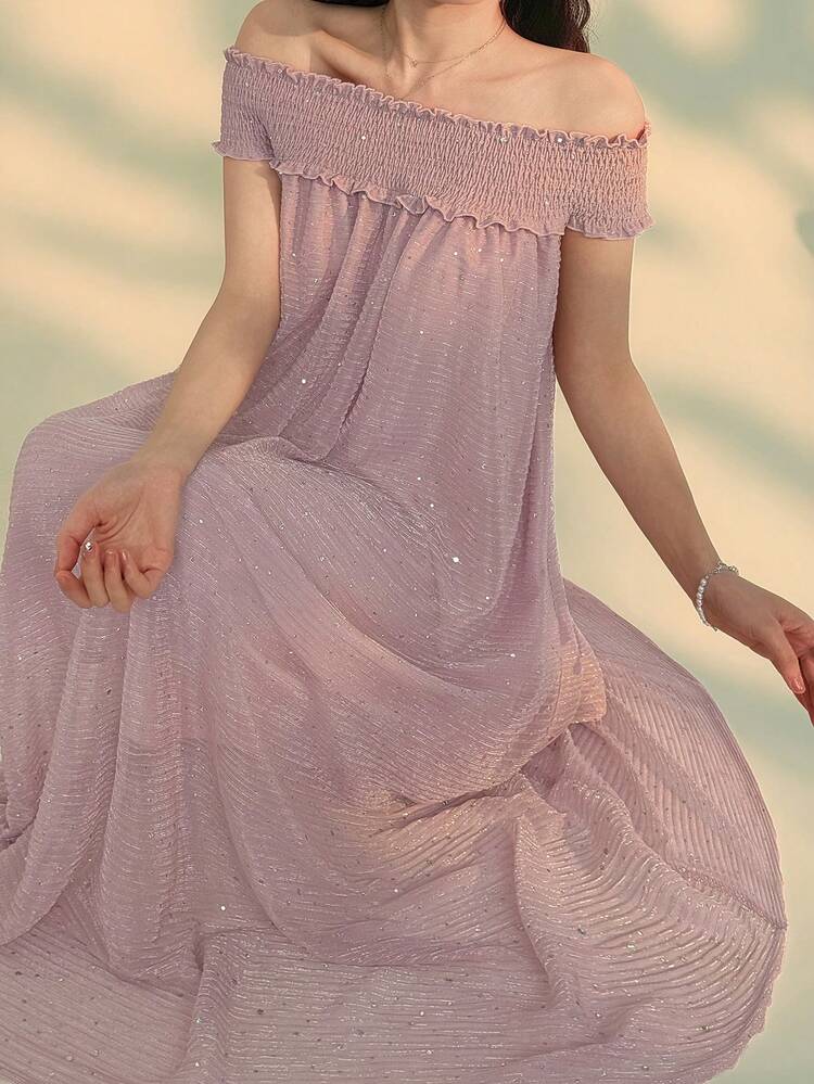 Women's Elegant Off-Shoulder Long Dress, Summer Sundress