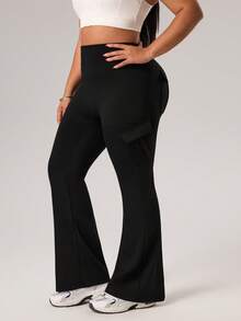 Rhythm Era Quần ống loe ôm eo đa năng có túi dành cho nữ, quần legging thể thao thường ngày, chạy bộ, yoga, váy cỡ lớn có túi, váy thể thao, quần legging ống loe có túi cho phòng tập yoga, quần legging thể thao màu đen có túi, quần legging nữ. - màu đen - Xem 4