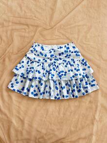 Soleia Falda mini casual con volantes y pliegues con estampado de leopardo vintage para mujer - Multicolor - Ver 5