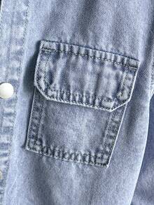 春夏新款少女牛仔两件套，浅蓝色水洗连帽牛仔外套+牛仔裤，休闲百搭，适合上学、度假和户外活动穿着，柔软舒适。 - 淺色水洗藍 - 查看 5