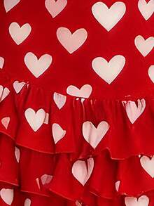 Maweii Plus Size Women's Elegant Party, Back To School, Music Festival, Valentine's Day Date Night Vacation Dress, Asymmetric Heart Patchwork, High-End Design Flared Skirt, V-Neck, Waist Cinching, Sleeveless, Versatile, Music Festival Fitted DressValentine's Day