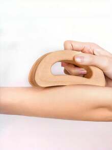 Madebyblanc 1PC Full Size Wooden Guasha Board Massage Stick Slimming Lymphatic Drainage Therapy Scraping Tool Natural Wood Color For Home Self Care Beauty Equipment Body Contouring Wellness Gift - Multicolor - View 1