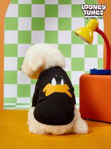 LOONEY TUNES X PETSIN 1 Small Black Duck Face Printed Pet Without A Hat, Black Autumn And Winter Thick Warm Pet Clothing - Black - View 2
