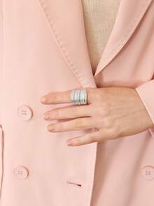 MOTF PREMIUM Anillo abierto minimalista chapado en oro de 18K - Dorado - Ver 9