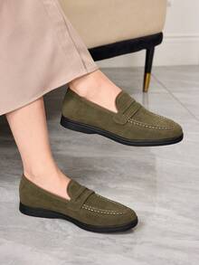Sleekvia Damen Lässig Pendler vielseitige Loafers - Dunkelgrün - Übersicht 4