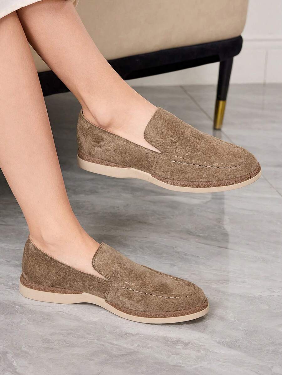 Sleekvia Damen Bequeme und vielseitige Freizeitschuhe mit flachem Absatz, geeignet für Gehen, Reisen und Urlaub zu Weihnachten - Braun - Übersicht 1