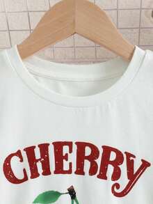 SHEIN Tween Girl Cartoon Print Snug Fit Short Sleeve & Long Pants 2 Pieces Casual Knit Pajama Set - Multicolor - View 8