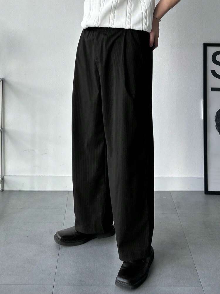 Men's Solid Color Pocket Casual Versatile Commute Suit Pants