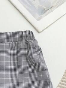 3 piezas Conjunto formal de caballero para niños pequeños: Polo de punto blanco con moño, chaleco de bolsillo decorativo a cuadros y pantalones cortos de cintura elástica, elegante y de moda, adecuado para fiesta de cumpleaños, bautizo, celebración del 1er cumpleaños, ocasiones formales, cena, actuación, boda, atuendo de paje, verano - Multicolor - Ver 7