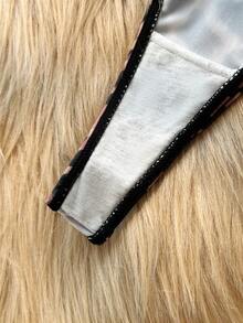 Bare Chapter 5pcs/Pack Comfortable Sexy Leopard Print & Solid Color Thong Panties - Multicolor - View 4