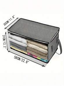 3 PIEZAS Caja de almacenamiento plegable con ventana transparente y asa resistente, organizador de tela plegable para ropa, ropa de cama, almohadas, mantas, juguetes, gran capacidad para armario, dormitorio, hogar, diseño apilable duradero - Multicolor - Ver 4
