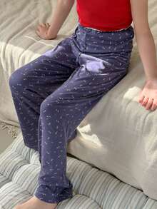 DAZY Tween Girls' All-Over Print Pajama Pants - Navy Blue - View 5